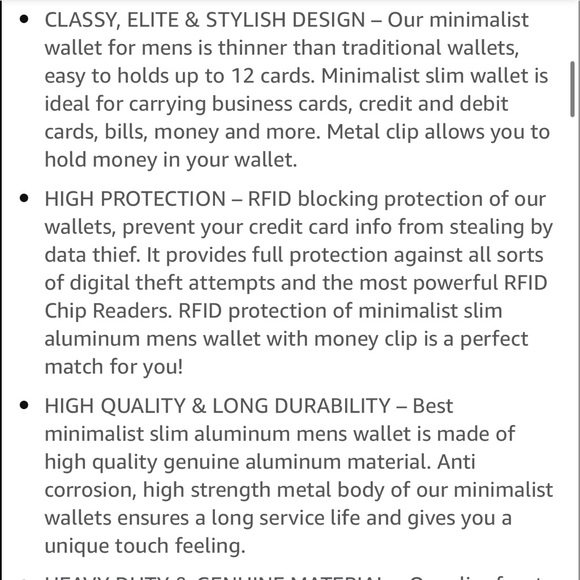 Carbon Fiber Wallet for Men or Women, RFID Blocking Minimalist Credit Card Holde - Picture 9 of 9